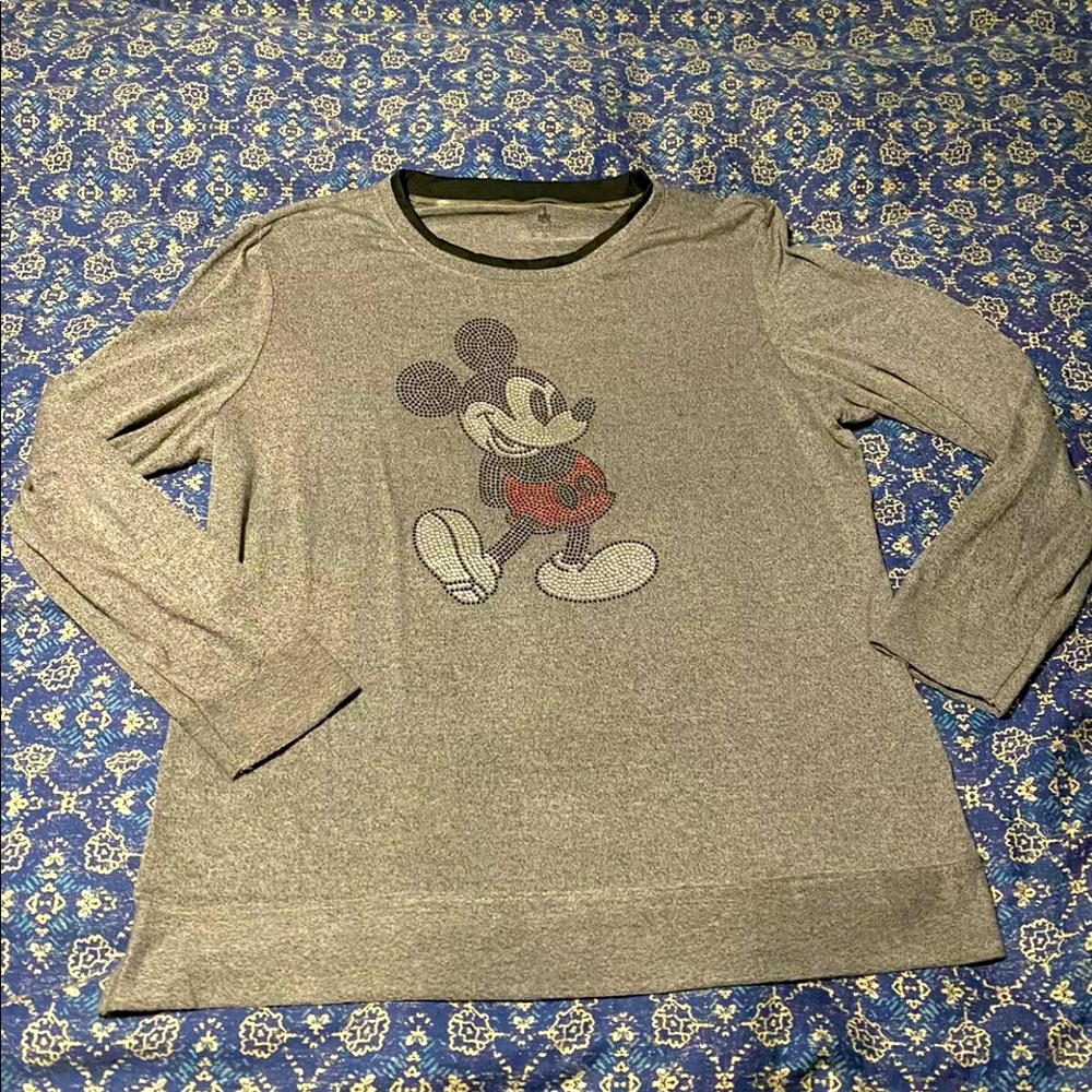 Disney Parks Mickey Bling Long Sleeve-Sz XL